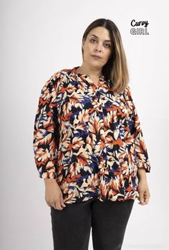 Picture of CURVY GIRL TROPICAL PRINT SHIRT